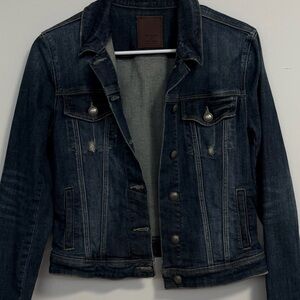 Articles Of Society Dark Blue Perfectly Distressed Jean Jacket